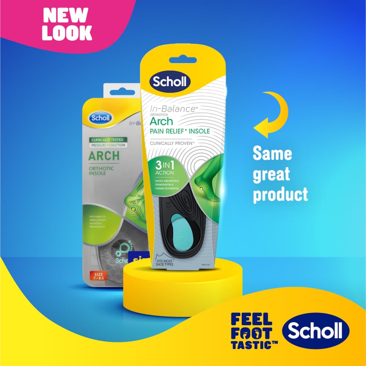 Thumbnail Scholl In-balance Arch Pain Relief Orthotic Insole Small 1 Pair