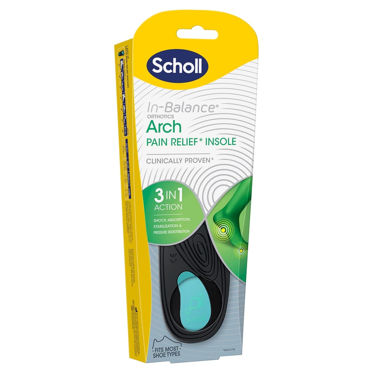 Thumbnail Scholl In-balance Arch Pain Relief Orthotic Insole Small 1 Pair