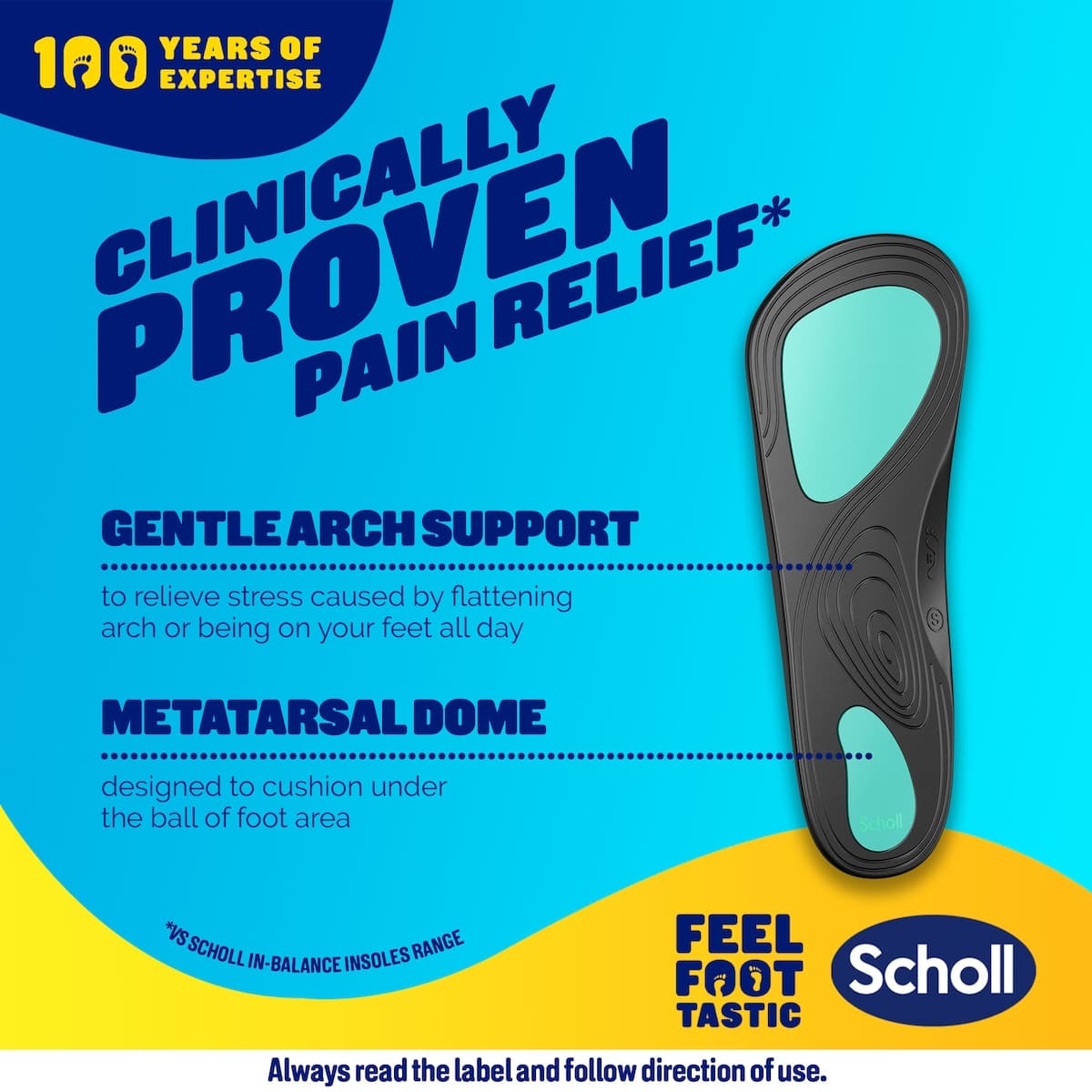Thumbnail Scholl In-balance Arch Pain Relief Orthotic Insole Medium 1 Pair