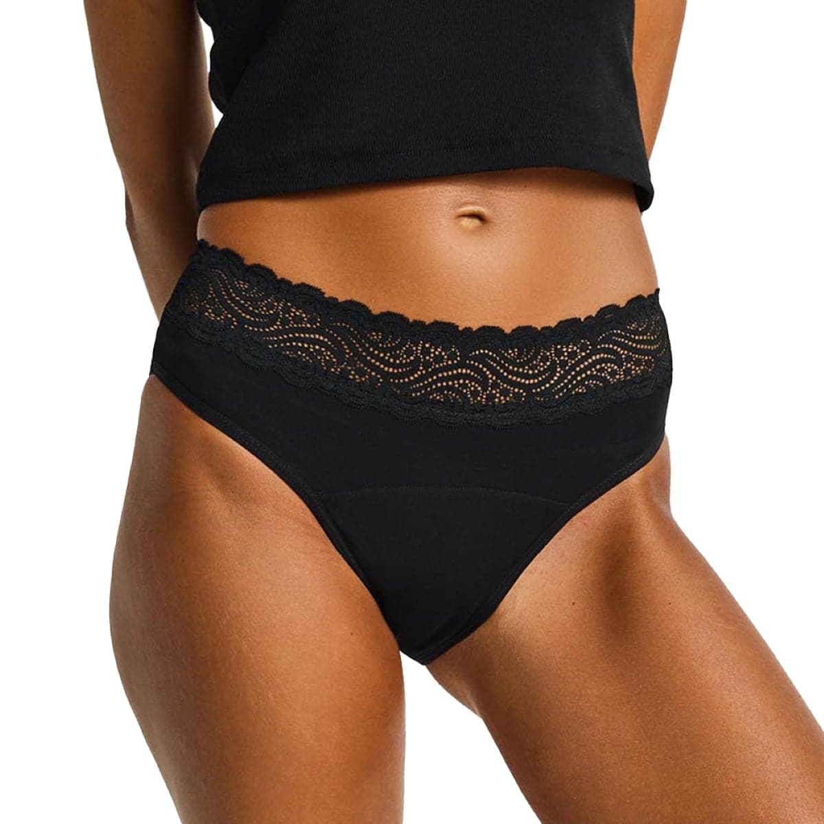 Thumbnail Modibodi Period Underwear Sensual High Waist Bikini Super-Overnight Black 18/2XL