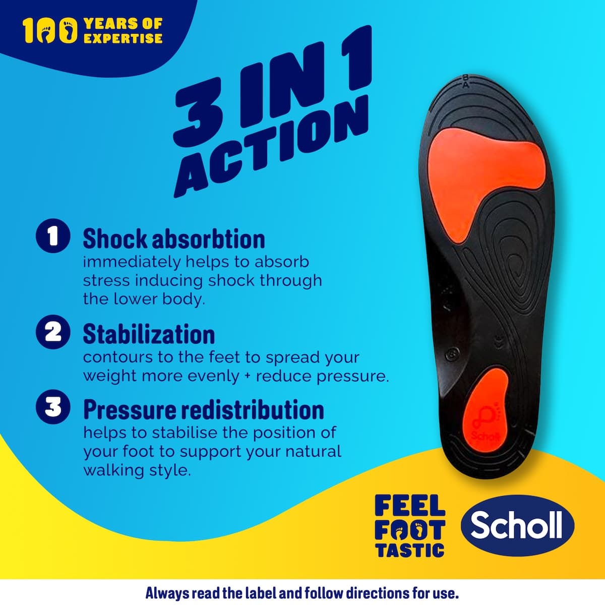 Thumbnail Scholl In-balance Lower Back Pain Relief Orthotic Insole Medium 1 Pair