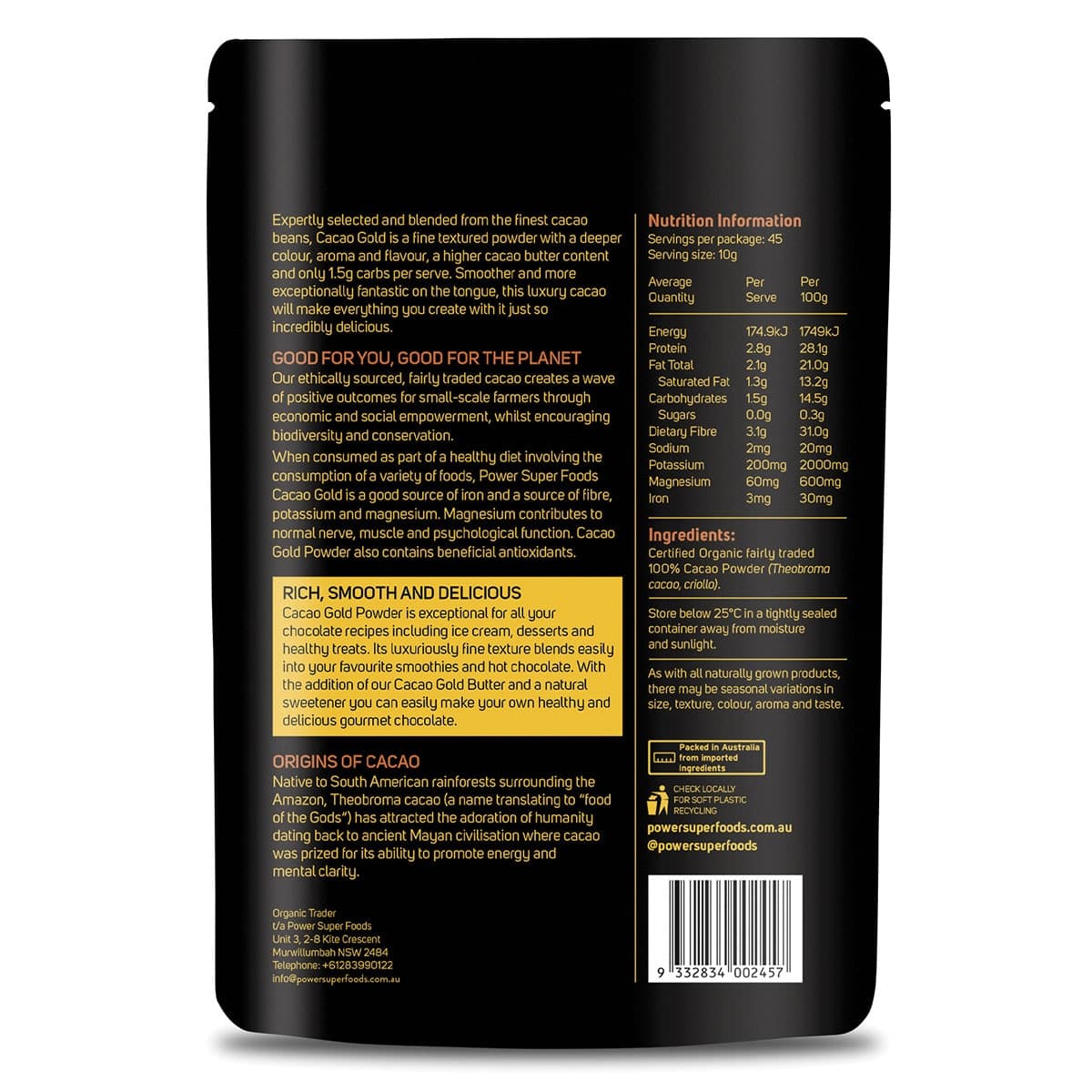 Thumbnail Power Super Foods Cacao GOLD Powder 450g