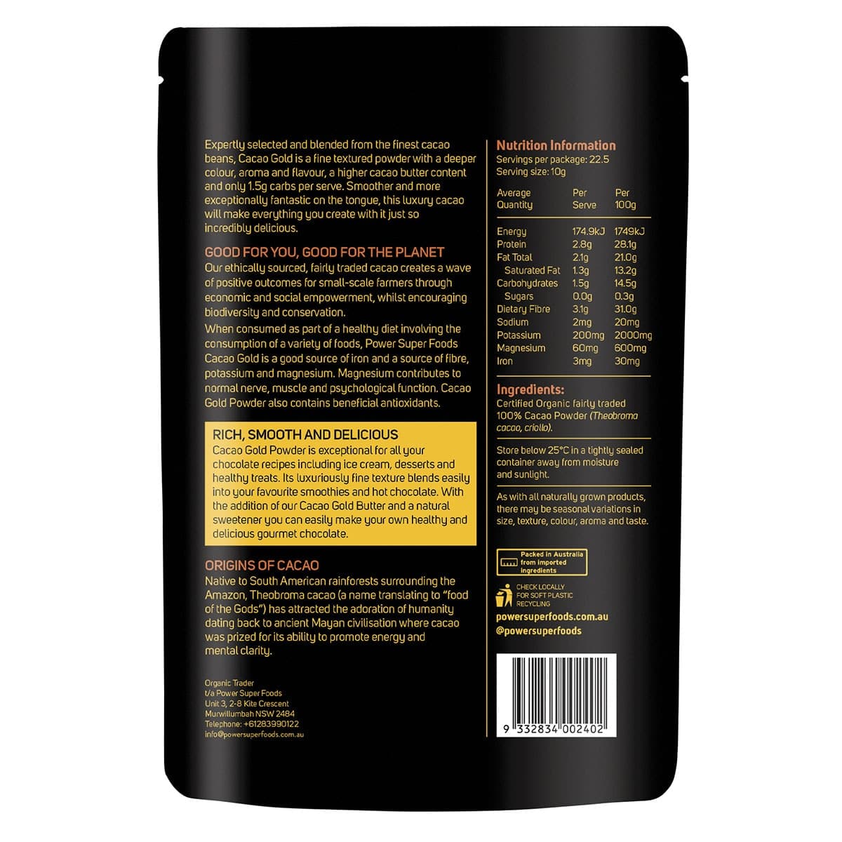 Thumbnail Power Super Foods Cacao Gold Powder 225g