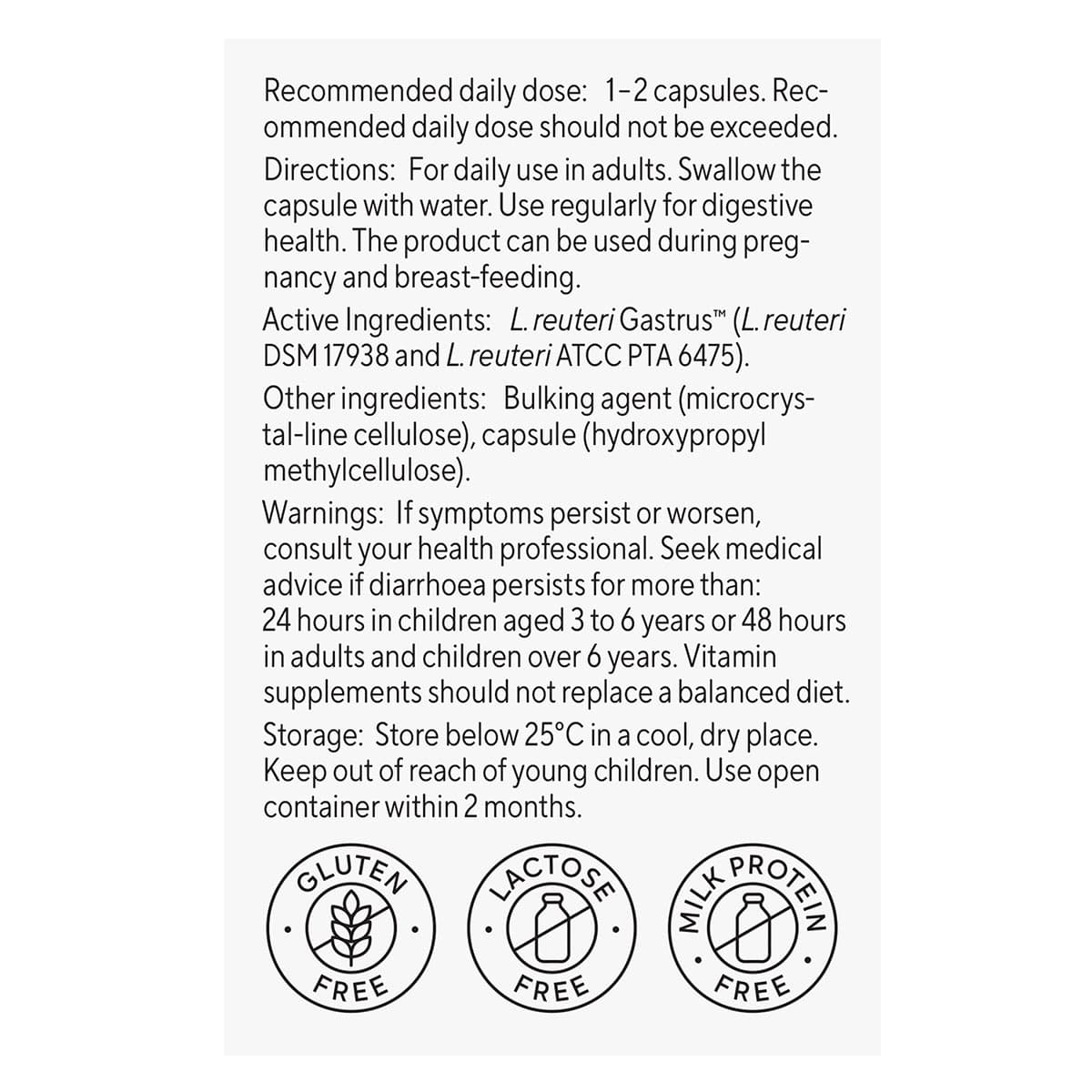 Thumbnail BioGaia Gastrus Pure Capsules 30 Capsules