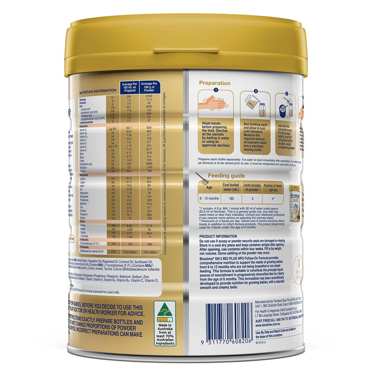 Thumbnail Biostime SN-2 Bio Plus HPO Follow-On Formula (6-12 months) - 800g