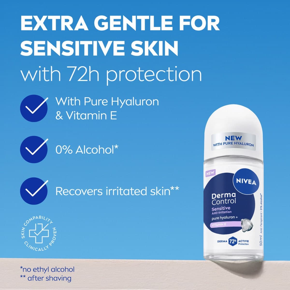 Thumbnail Nivea Derma Control Sensitive Anti-Perspirant Roll-On 50ml