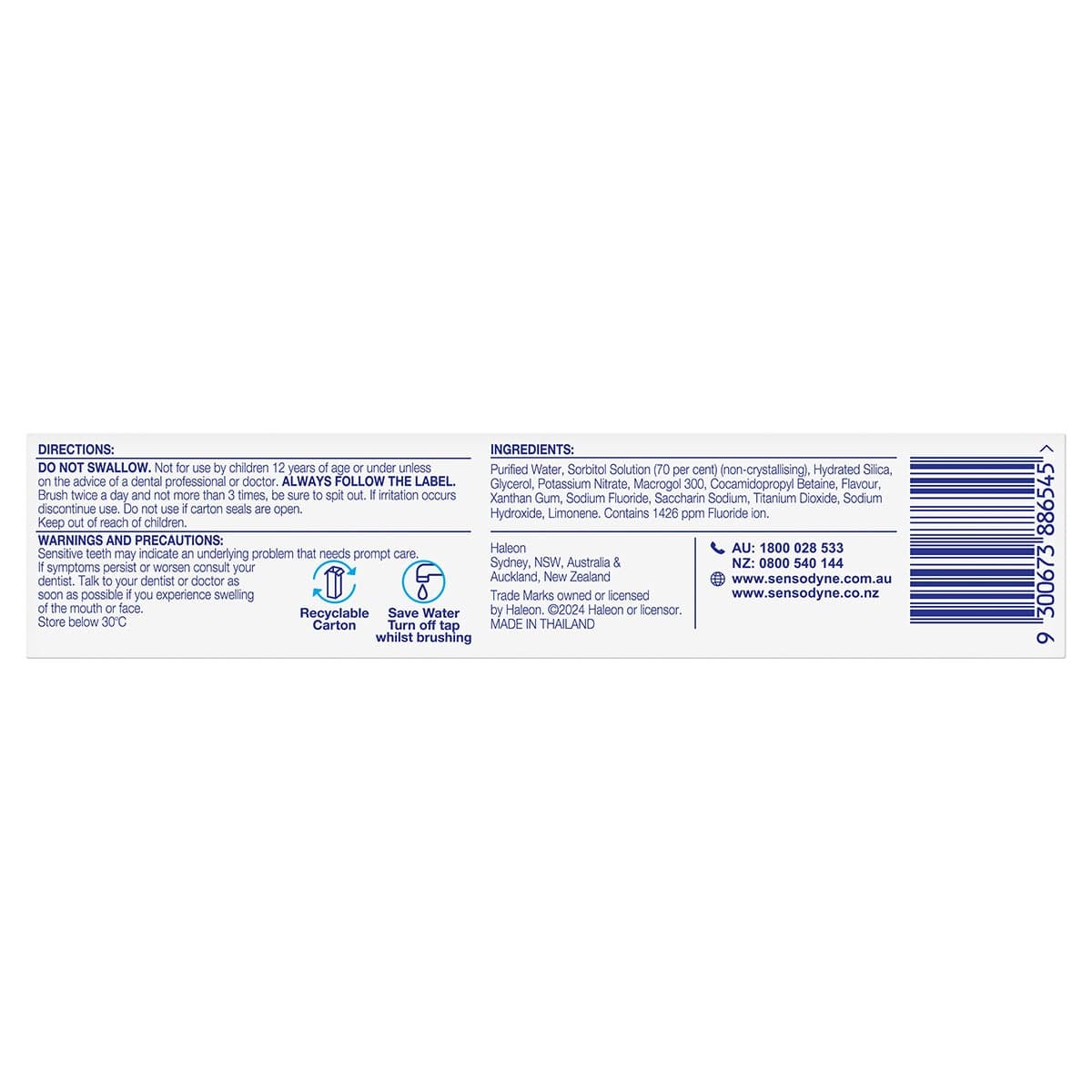 Thumbnail Sensodyne Sensitivity & Enamel Toothpaste Fresh Mint 100g