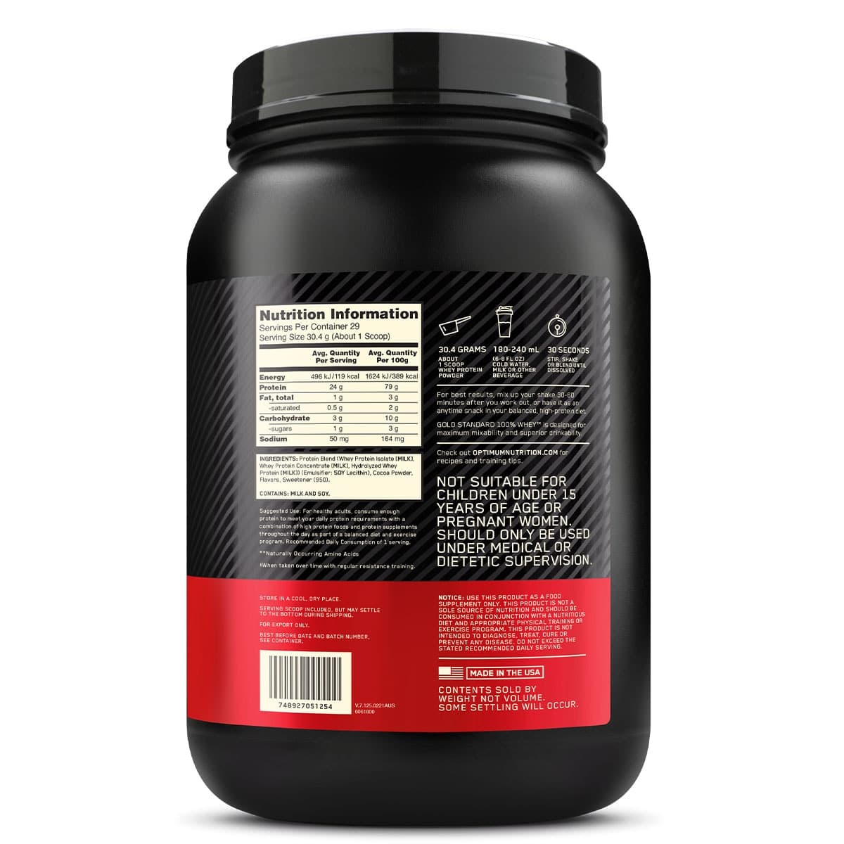 Thumbnail Optimum Nutrition Gold Standard 100% Whey Protein Powder Rich Choc 907g