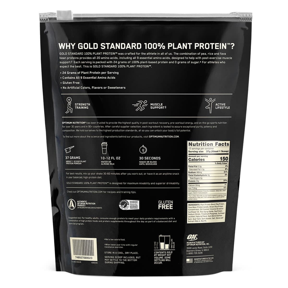 Thumbnail Optimum Nutrition Gold Standard Plant Protein Powder Vanilla 444g