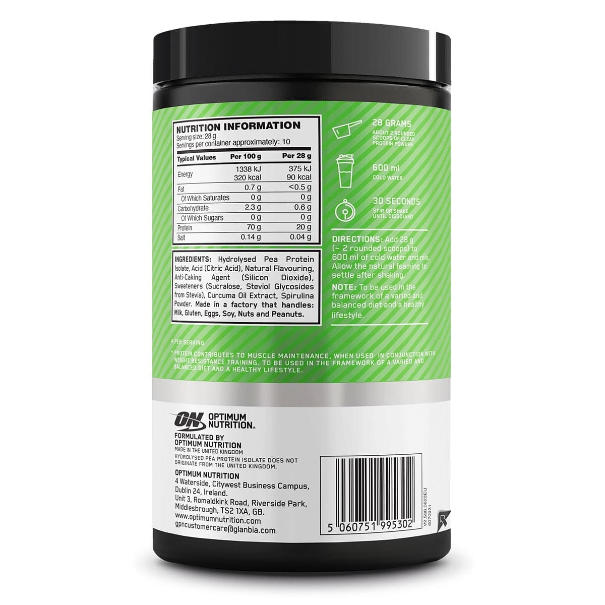 Thumbnail Optimum Nutrition Clear Plant Protein Isolate Lime Sorbet 280g