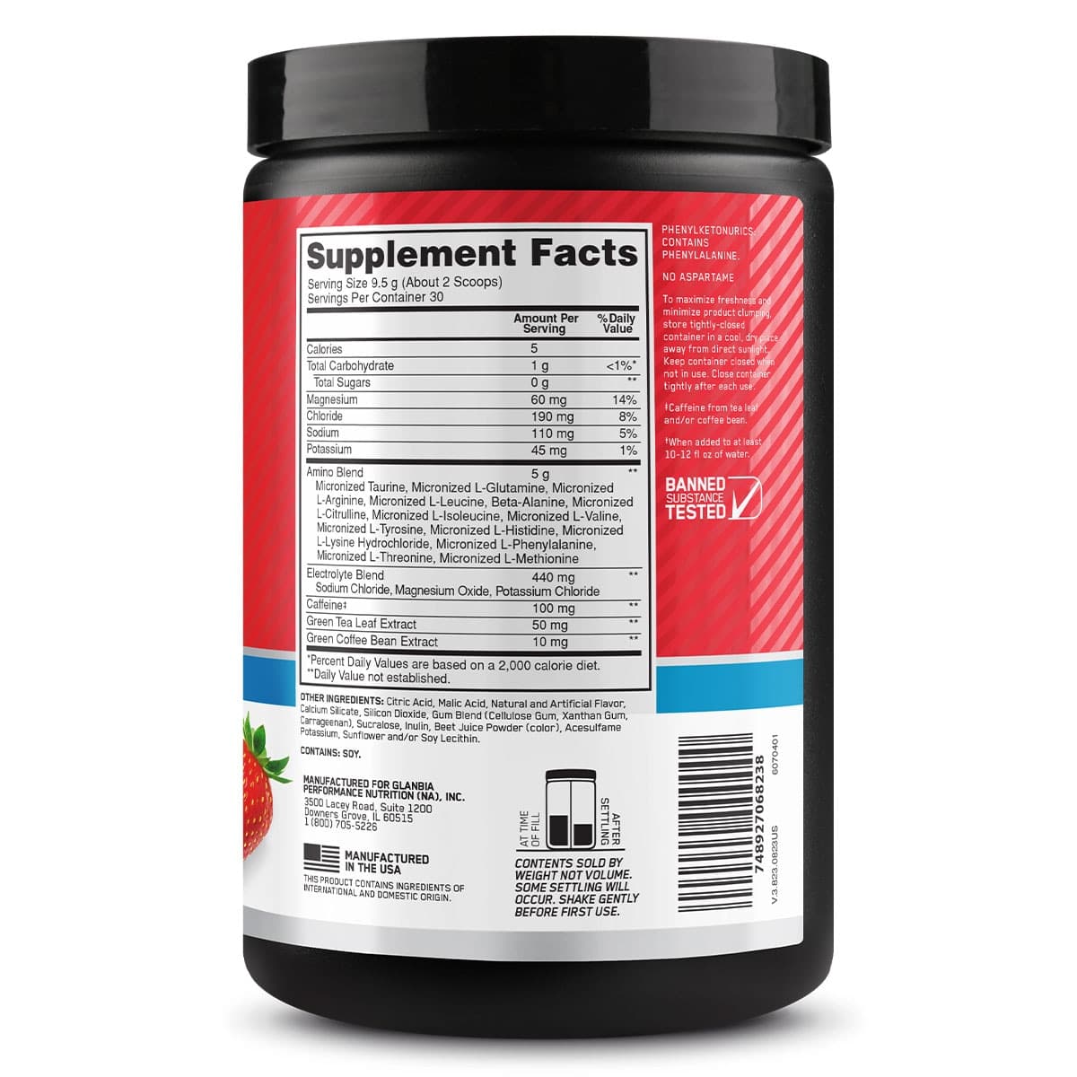 Thumbnail Optimum Nutrition Amino Energy + Electrolytes Powder Strawberry 285g