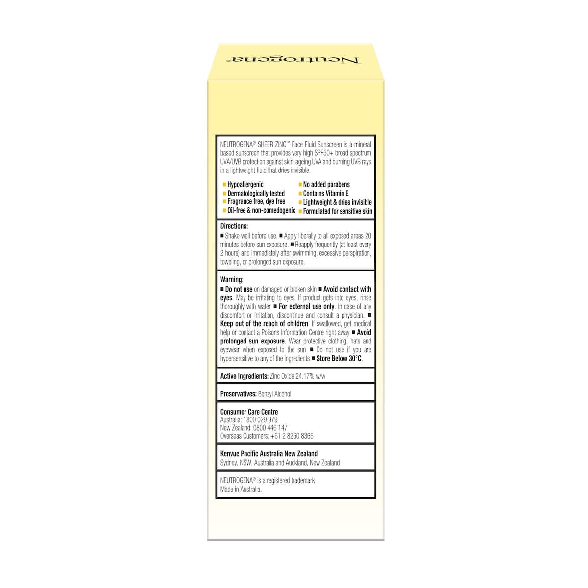 Thumbnail Neutrogena Sheer Zinc Fluid Facial Sunscreen SPF50 - 50ml