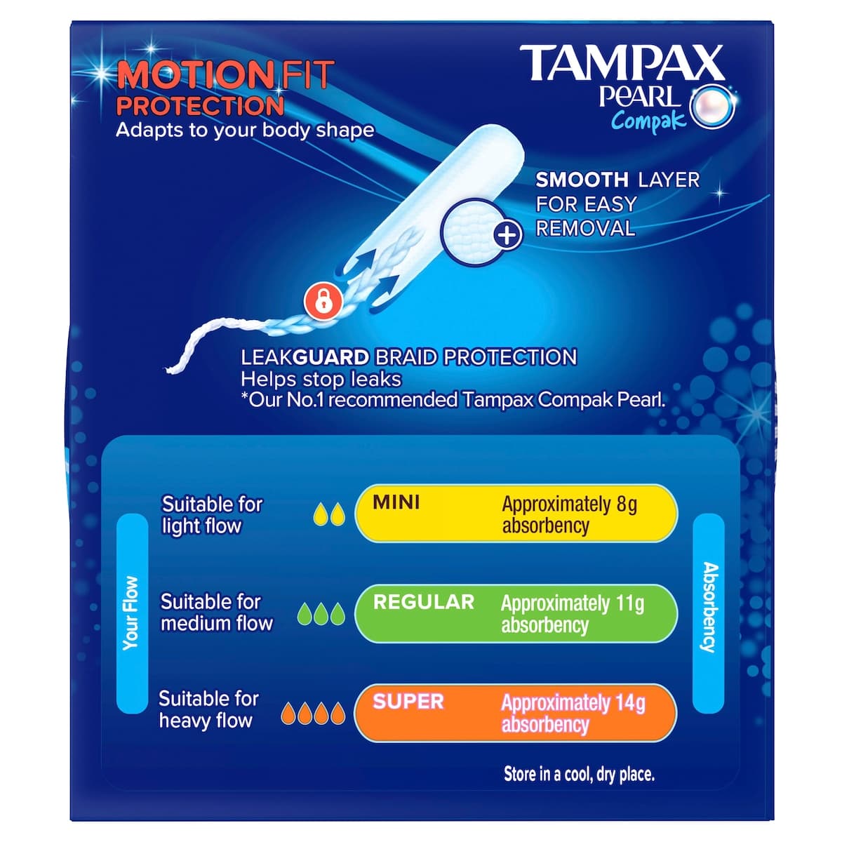 Thumbnail Tampax Pearl Compak Mini Tampons with Applicator 18 Pack