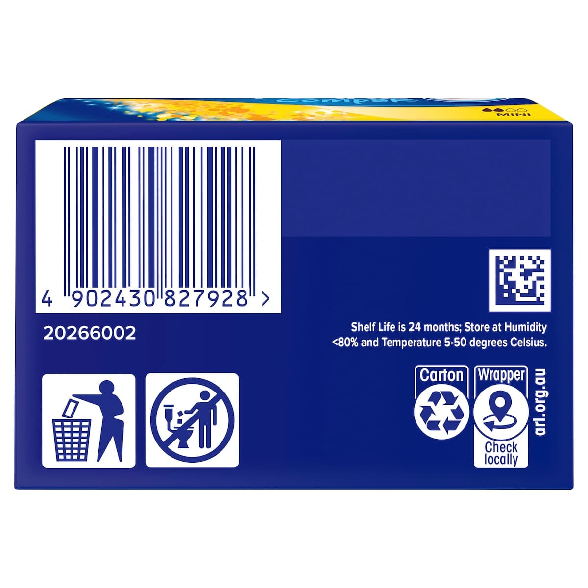 Thumbnail Tampax Pearl Compak Mini Tampons with Applicator 18 Pack