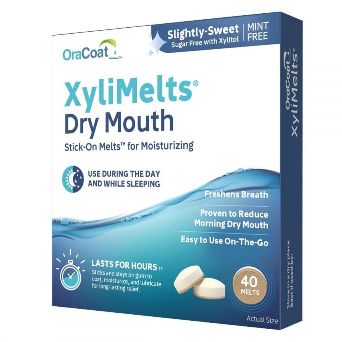 Thumbnail OraCoat Xylimelts Dry Mouth Stick On Melts Mint Free 40 Pack