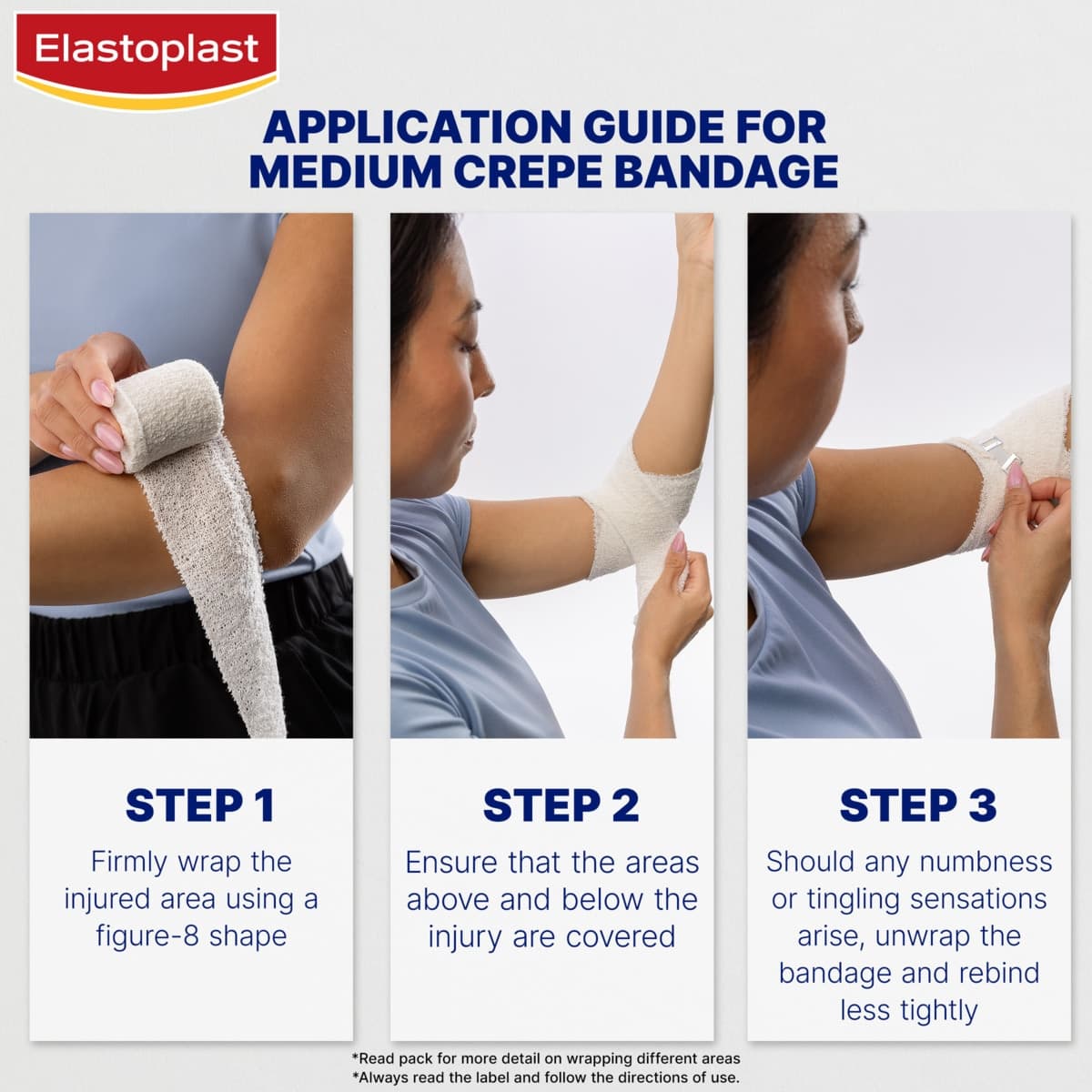 Thumbnail Elastoplast Medium Weight Crepe Bandage Unstretched 10cm x 1.6m Roll
