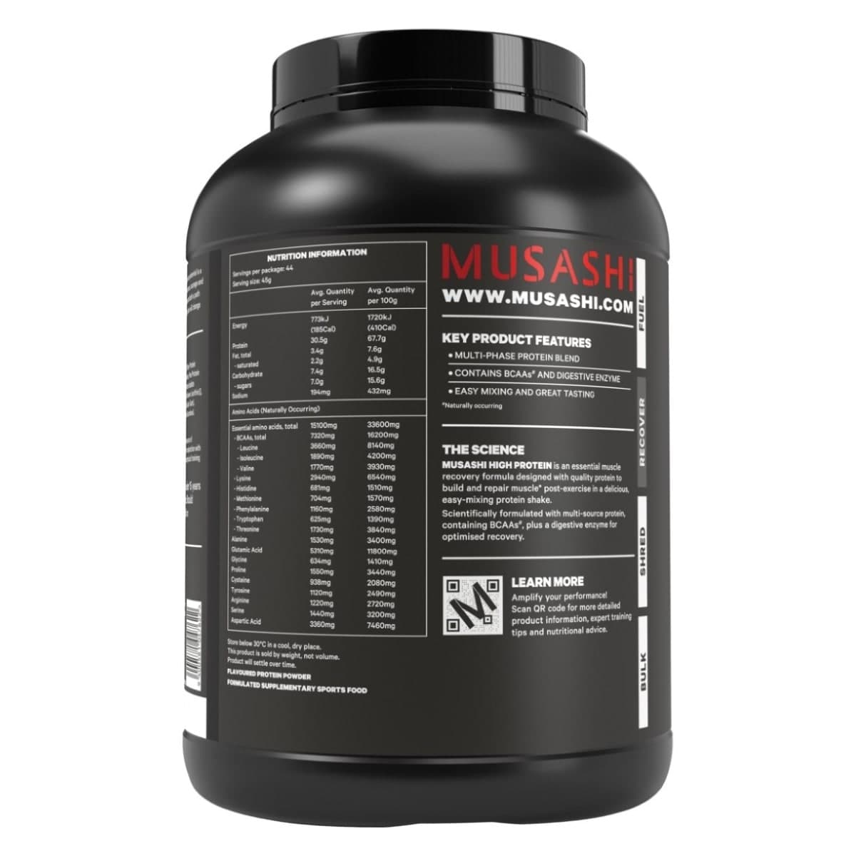 Thumbnail Musashi High Protein Vanilla 2Kg