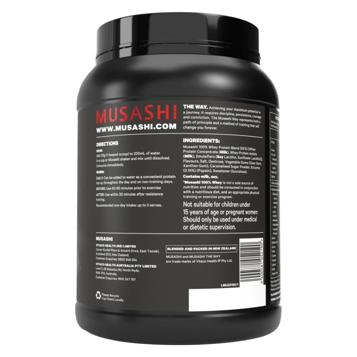Thumbnail Musashi 100% Whey Protein Powder Salted Caramel 900g