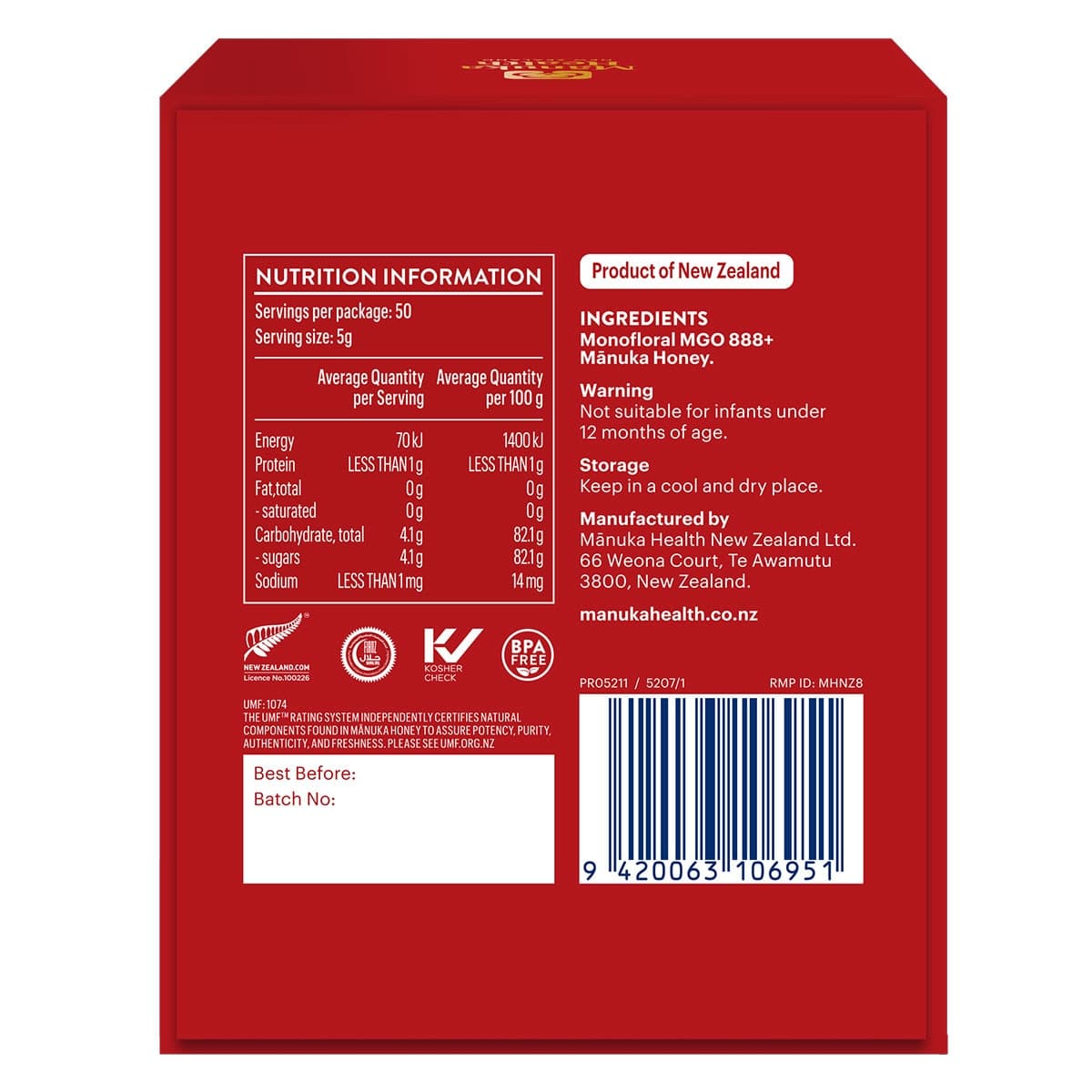 Thumbnail Manuka Health Manuka Honey MGO 888+ UMF20+ 250g