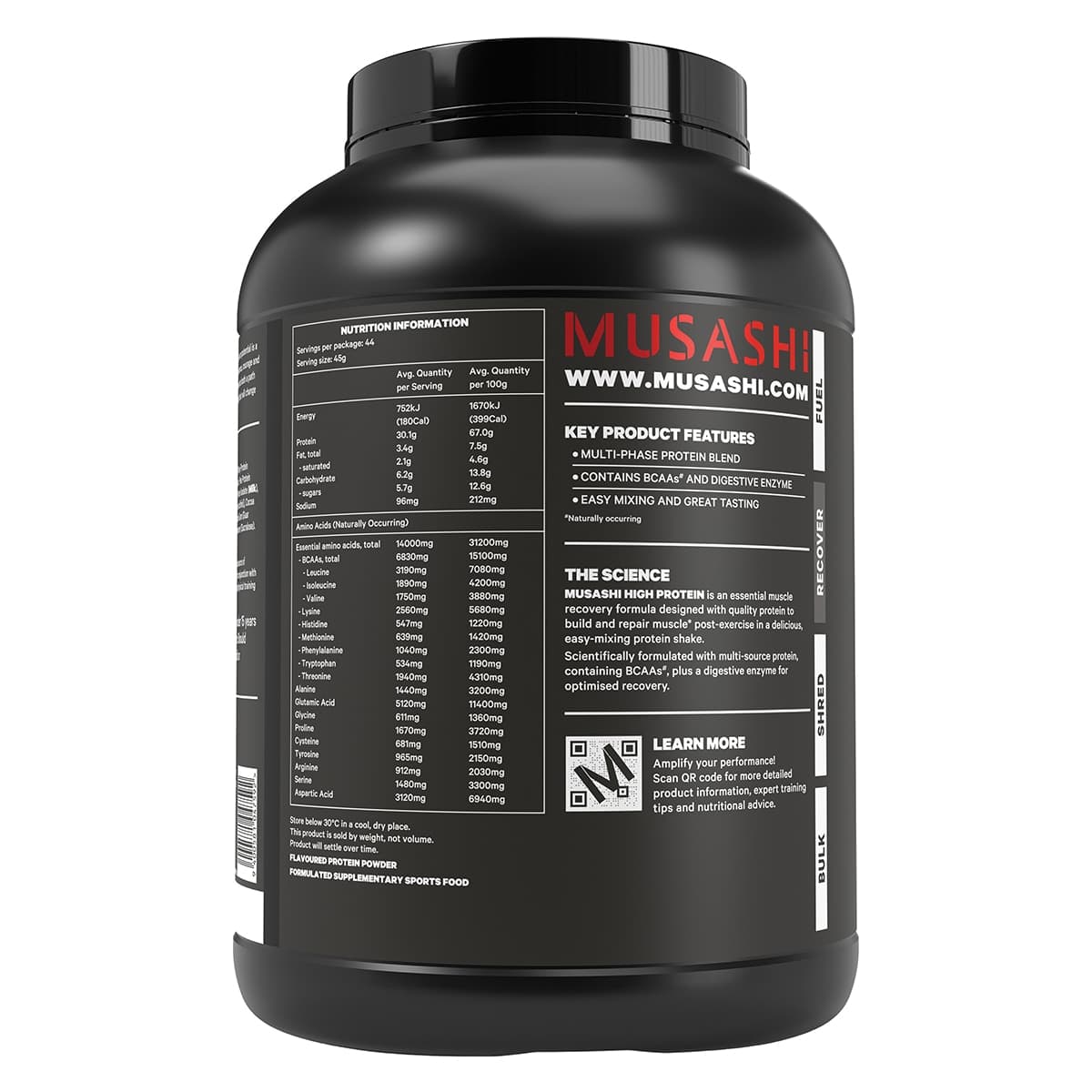 Thumbnail Musashi High Protein Powder Chocolate 2kg