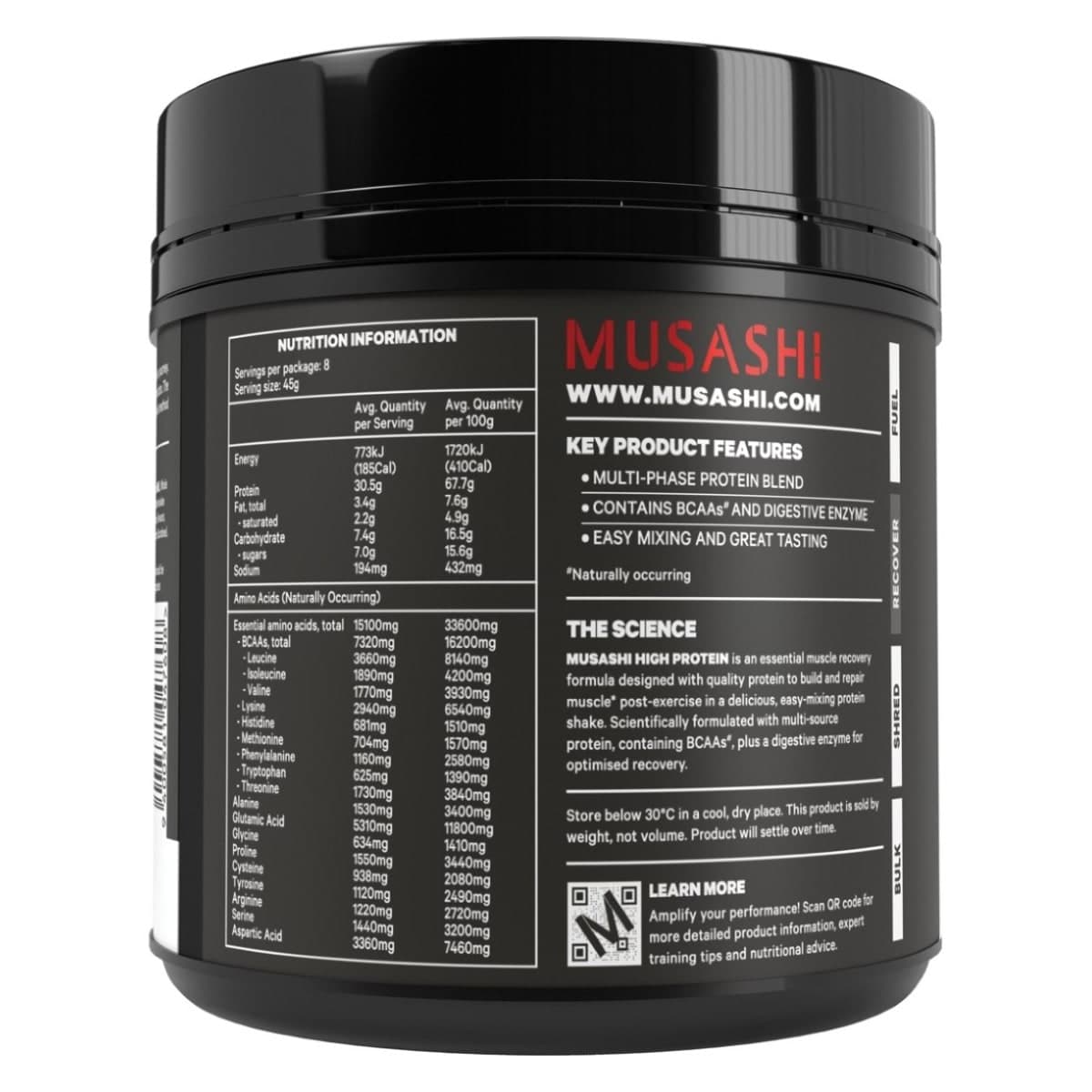 Thumbnail Musashi High Protein Powder Vanilla 375g