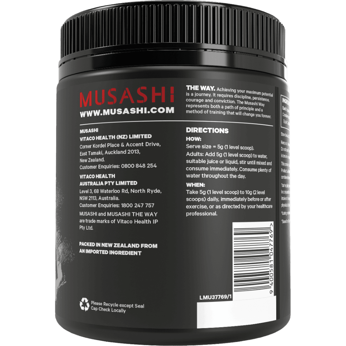 Thumbnail Musashi Creatine Monohydrate Unflavoured 350g