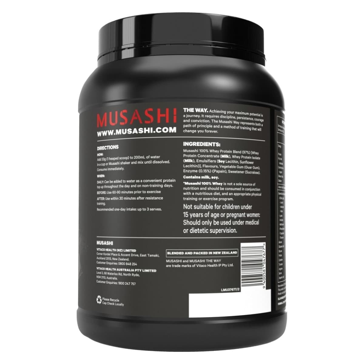 Thumbnail Musashi 100% Whey Protein Powder Vanilla 900g