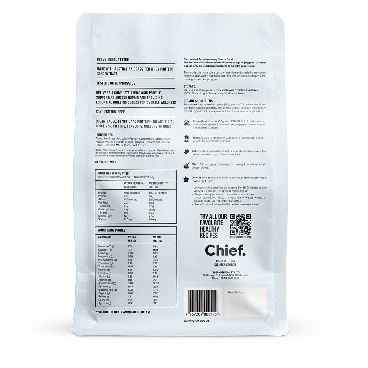 Thumbnail Chief WPC Powder Vanilla 900g