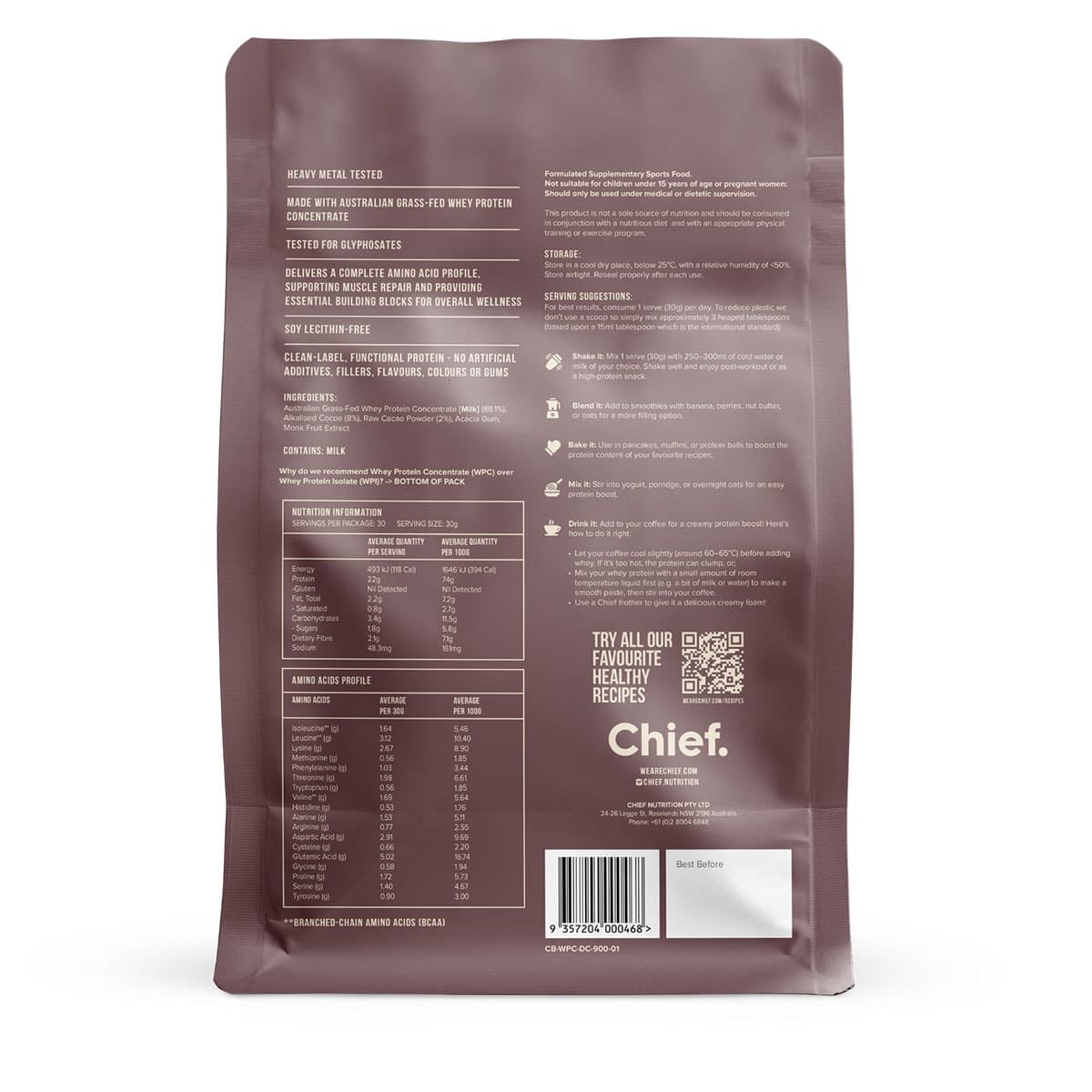 Thumbnail Chief WPC Powder Smooth Chocolate 900g