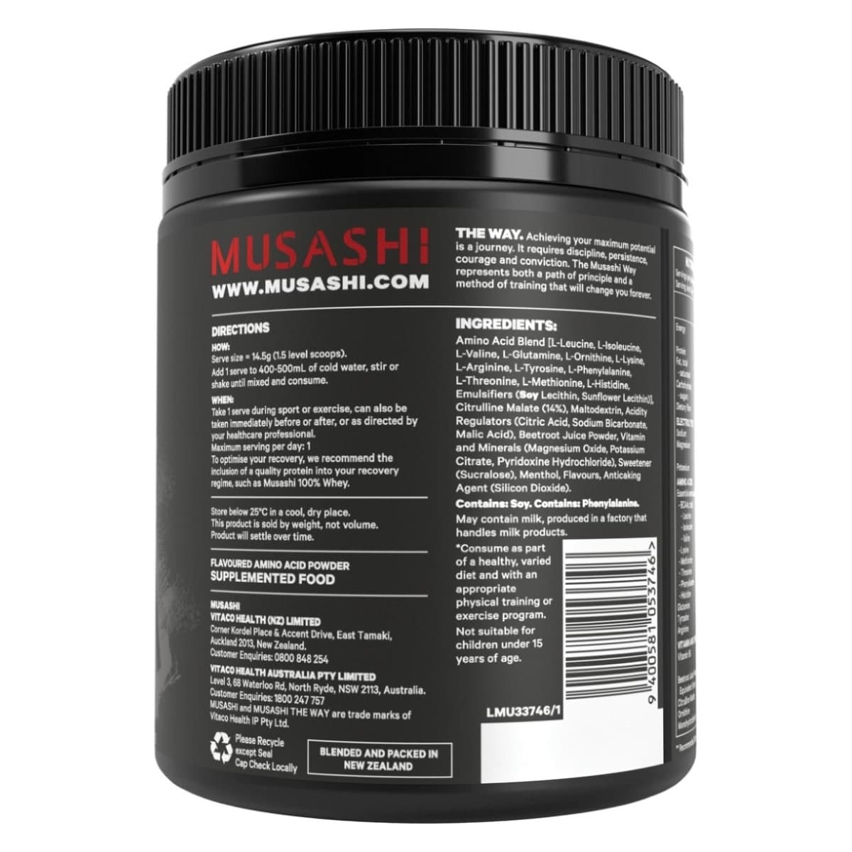 Thumbnail Musashi Amino Recovery Powder Watermelon 350g