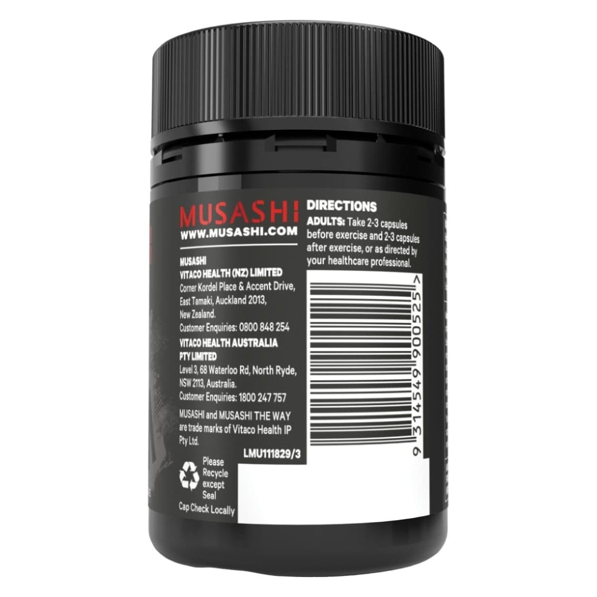 Thumbnail Musashi BCAA 60 Capsules