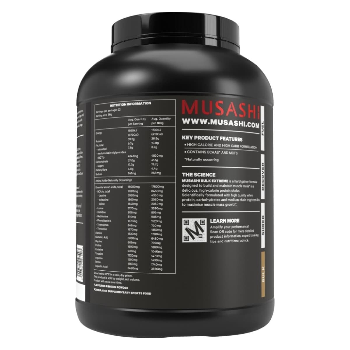 Thumbnail Musashi Bulk Extreme Protein Powder Chocolate 2kg