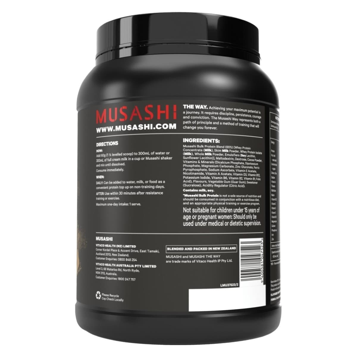 Thumbnail Musashi Bulk Protein Powder Chocolate 900g