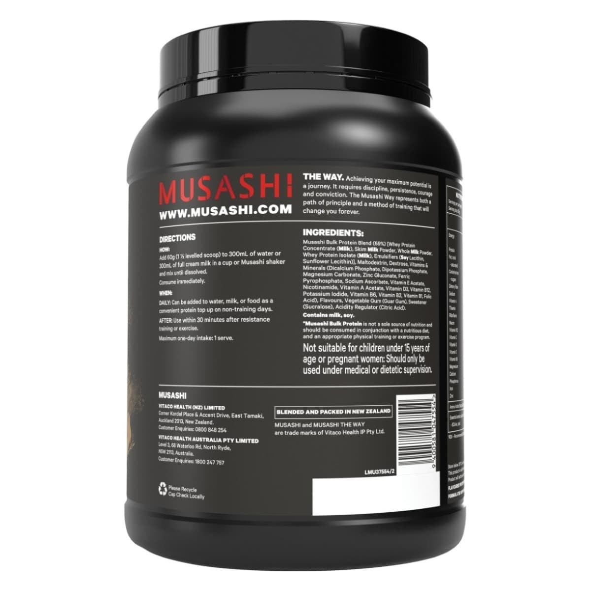 Thumbnail Musashi Bulk Protein Powder Vanilla 900g