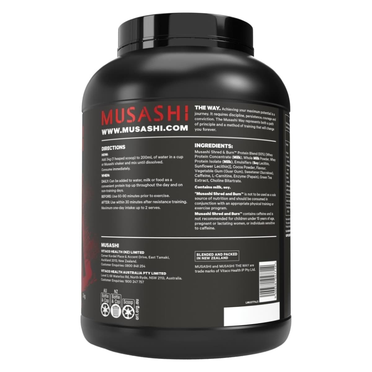 Thumbnail Musashi Shred & Burn Protein Powder Chocolate 2kg