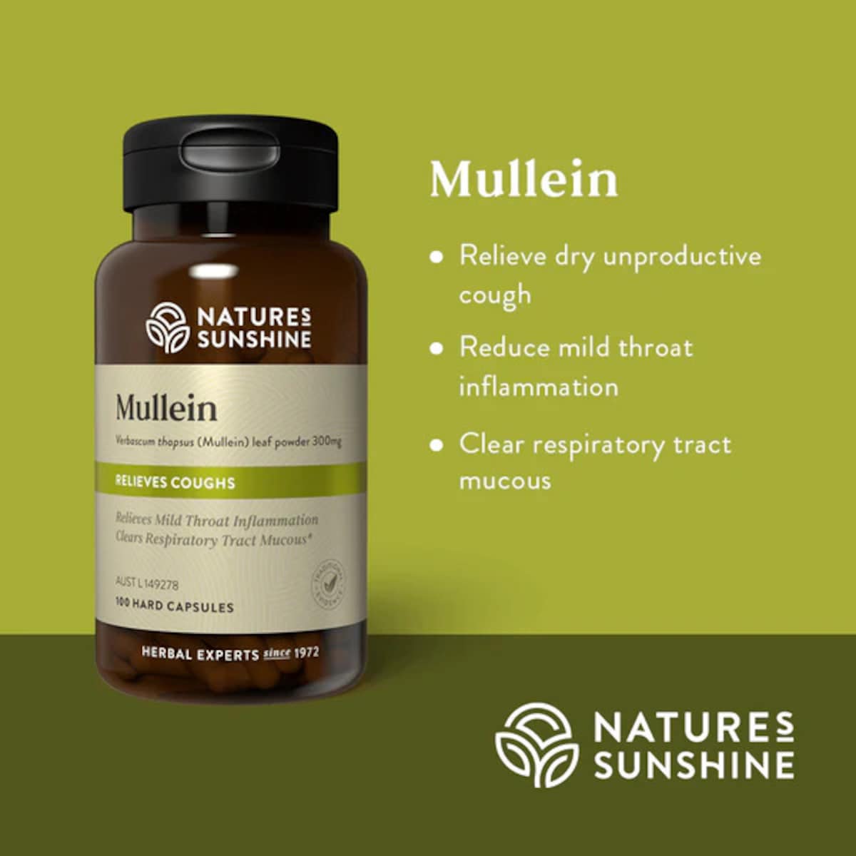 Thumbnail Nature's Sunshine Mullein 300mg 100 Capsules
