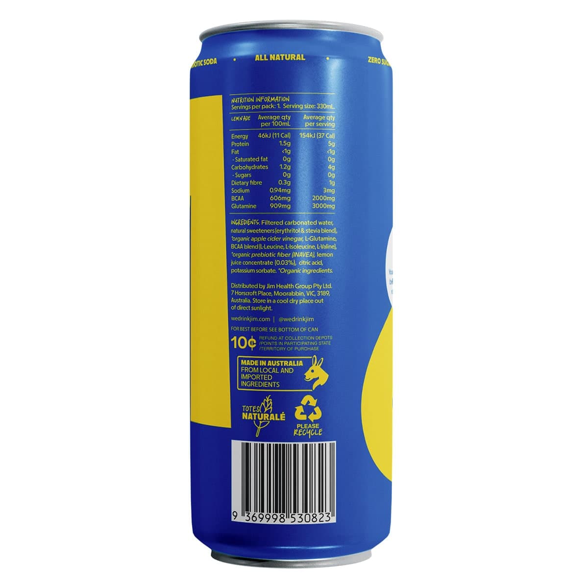 Thumbnail JiM Protein + Prebiotic Functional Soda No Sugar Lem'n'ade 330ml