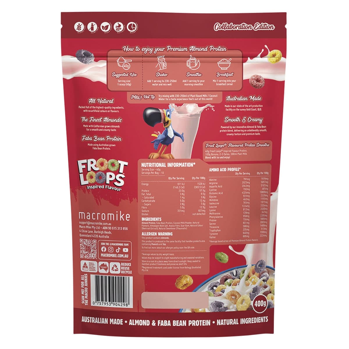 Thumbnail Macro Mike x Kellogg's Almond Protein Froot Loops Inspired 400g
