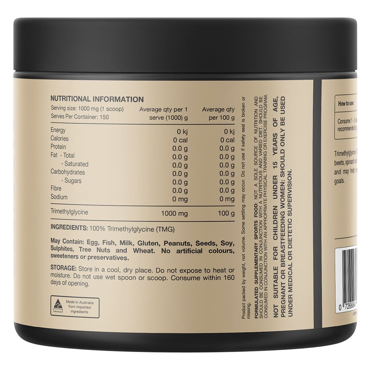Thumbnail Switch Nutrition TMG 100% Pure Trimethylgycine 150g