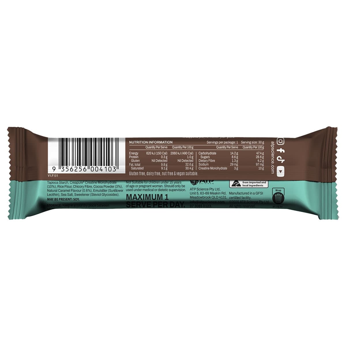 Thumbnail ATP Science Noway Creatine Monohydrate Bar Caramel Choc 30g