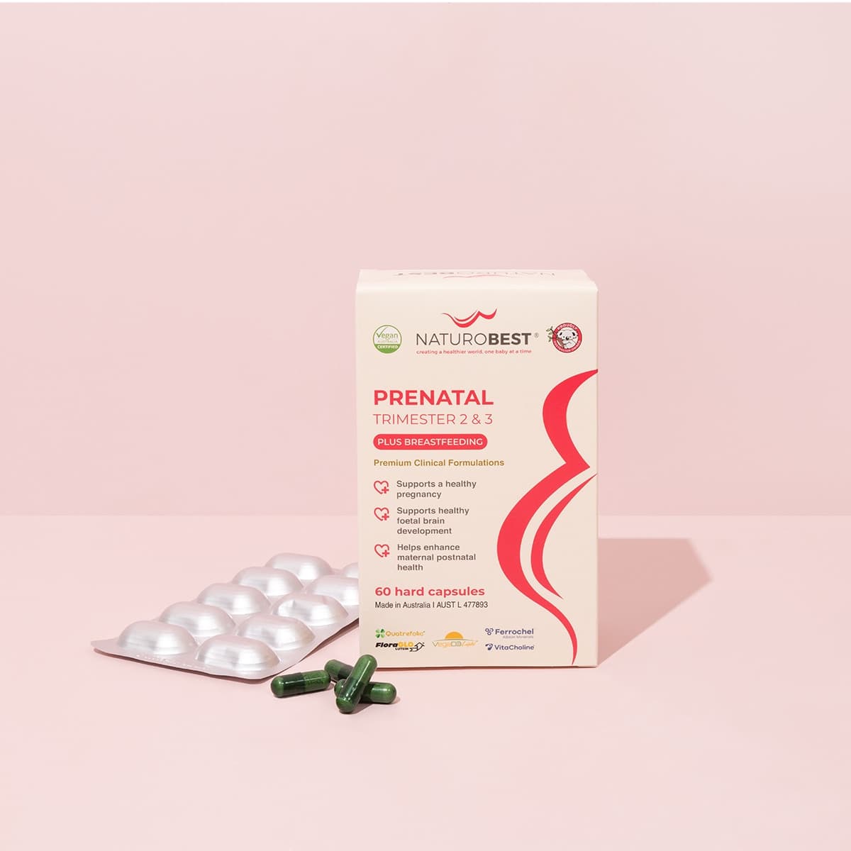 Thumbnail NaturoBest Prenatal Trimester 2 & 3 Plus Breastfeeding 60 Capsules