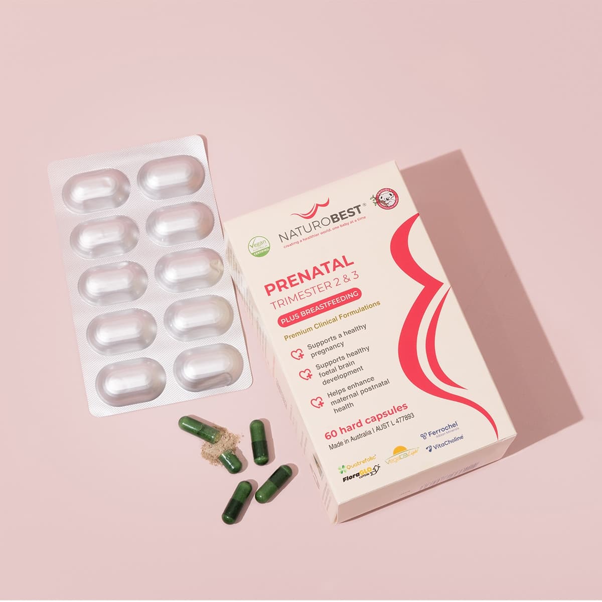 Thumbnail NaturoBest Prenatal Trimester 2 & 3 Plus Breastfeeding 60 Capsules