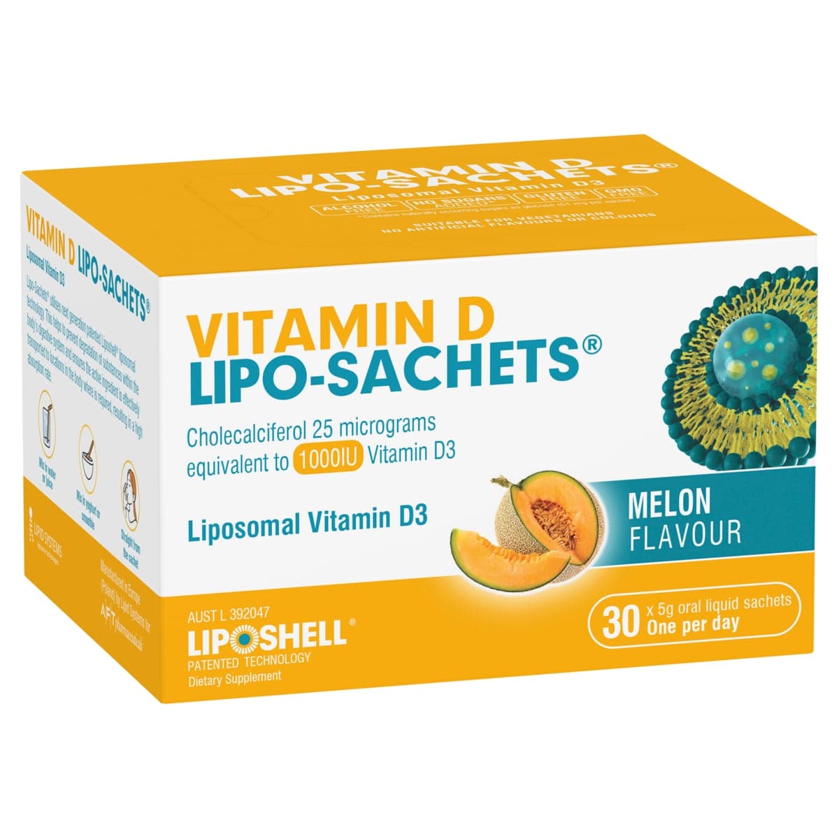 Thumbnail Lipo-Sachet Vitamin D Melon Liquid Sachets 30 x 5g