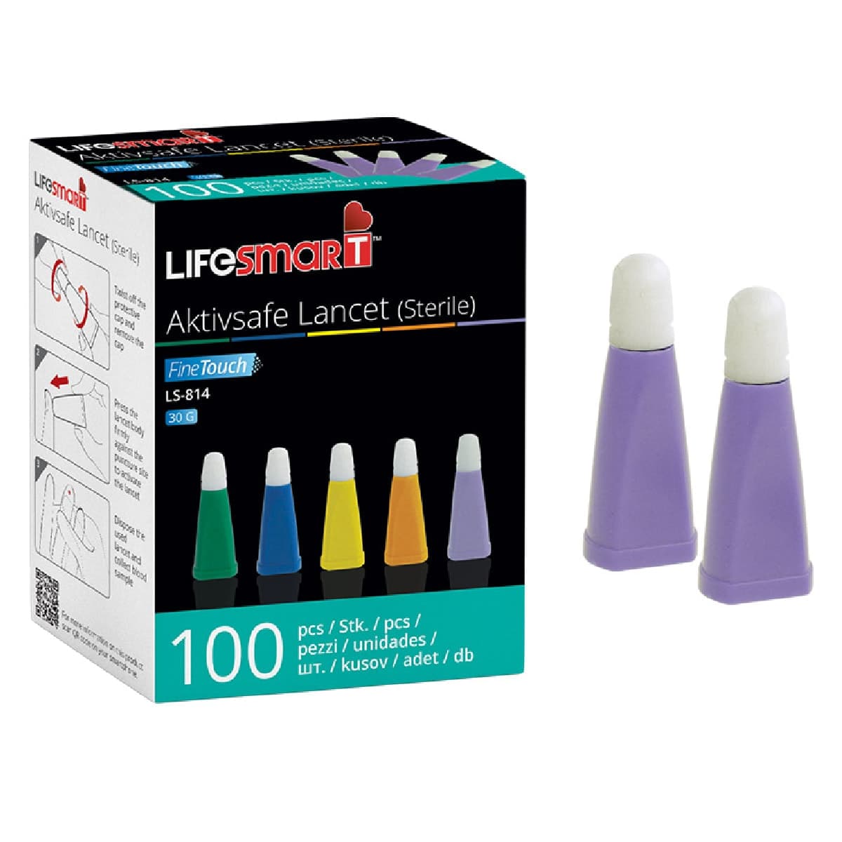 Thumbnail LifeSmart FineTouch Aktivsafe Lancets 100 Pack