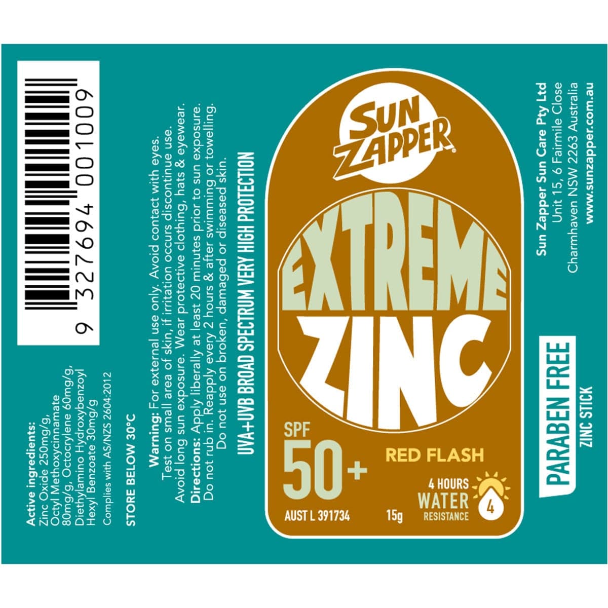 Thumbnail Sun Zapper Extreme Zinc Stick SPF50+ Red Flash 15g