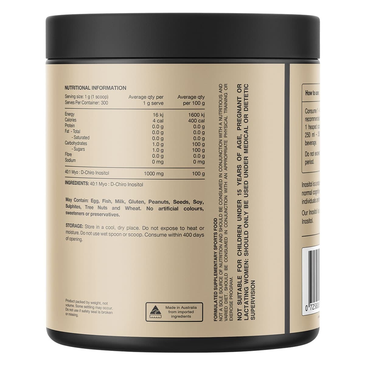 Thumbnail Switch Nutrition Inositol 40:1 MYO : D-Chiro Inositol Powder 300g