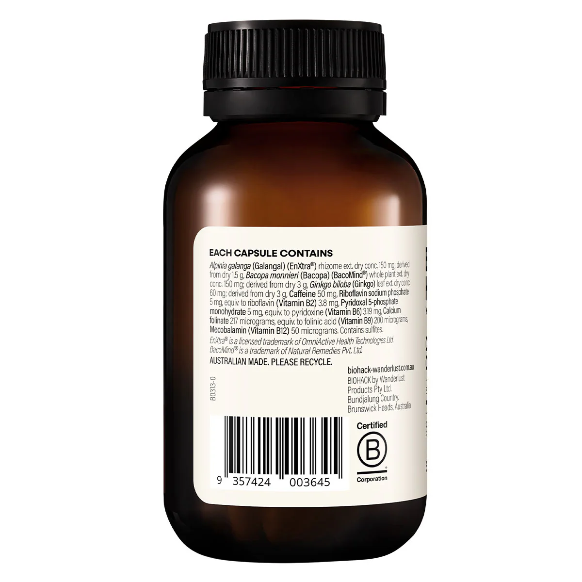 Thumbnail BioHack Wanderlust Cognitive Optimiser 60 Capsules