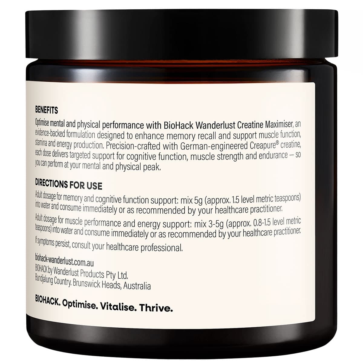 Thumbnail BioHack Wanderlust Creatine Maximiser Powder 150g