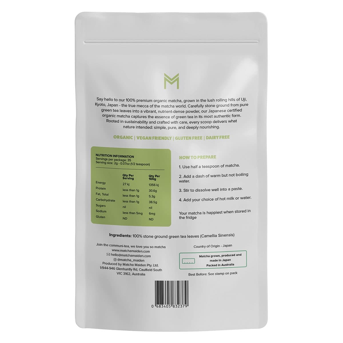 Thumbnail Matcha Maiden Organic Matcha Powder 70g