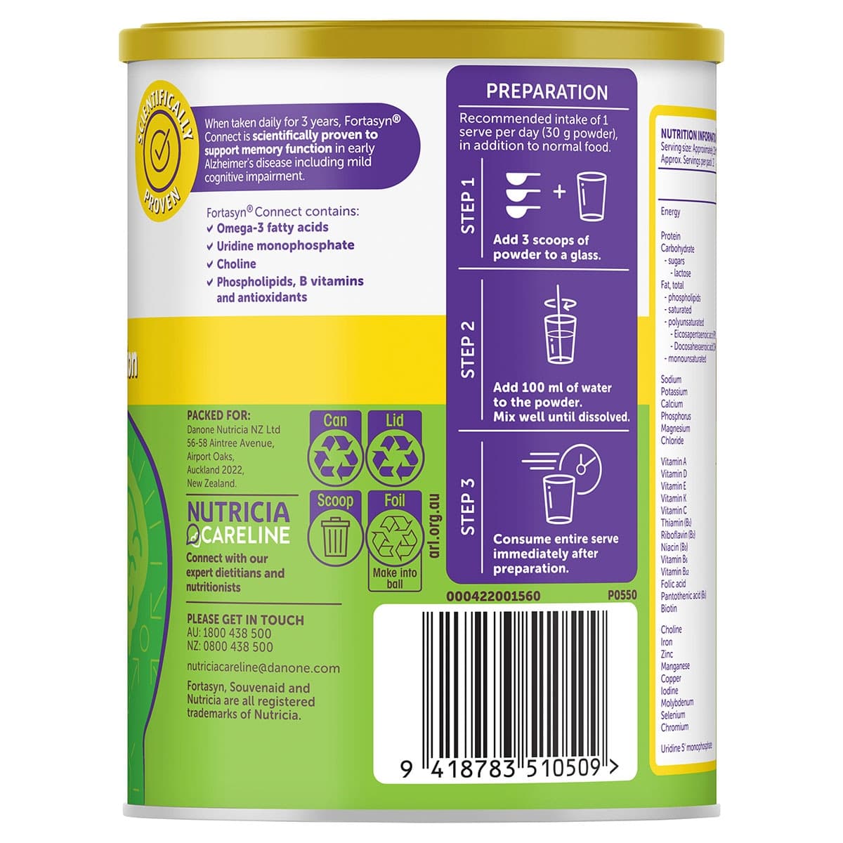 Thumbnail Souvenaid Memory Support Drink Choc Hazelnut 360g Powder